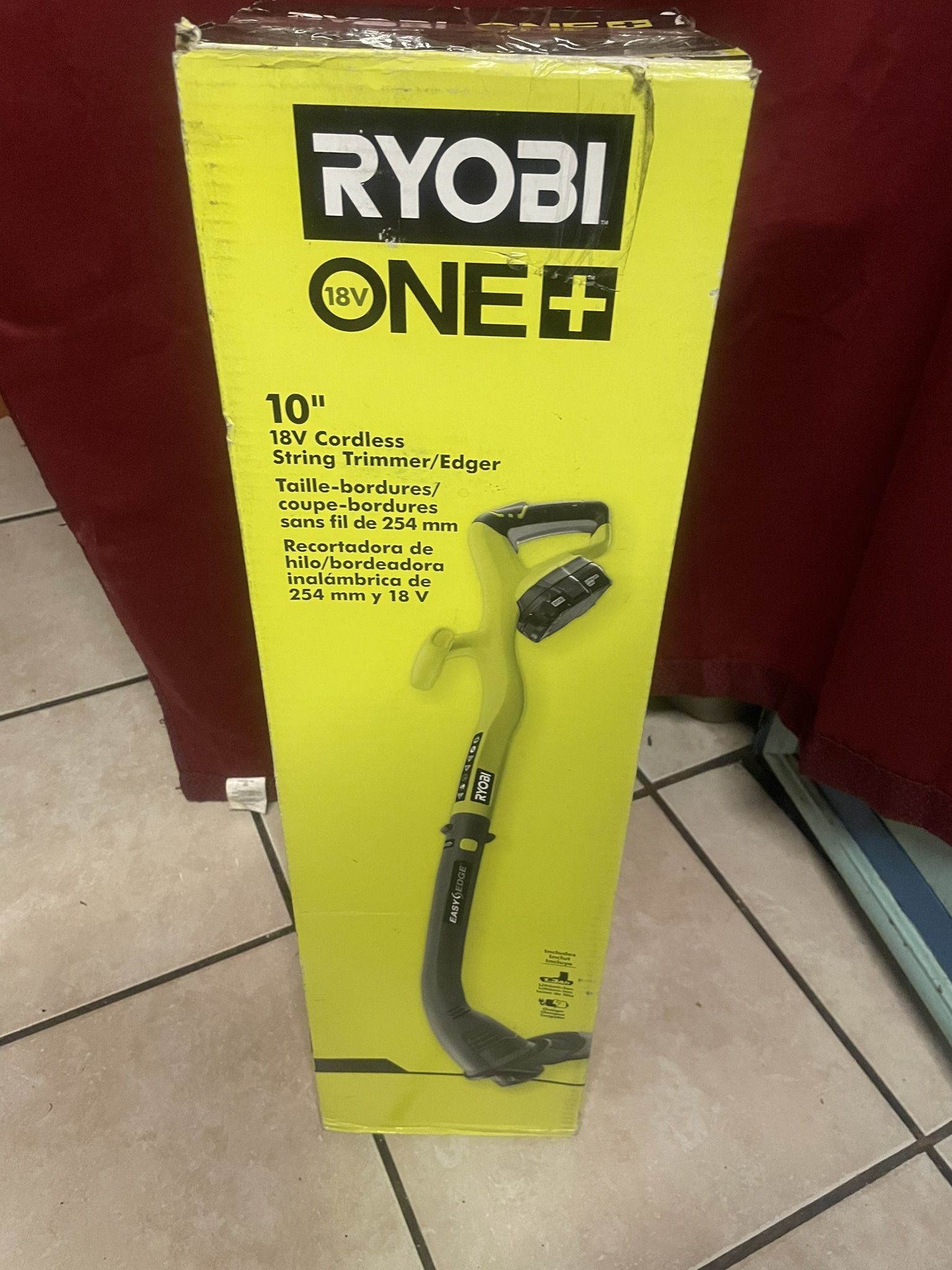 RYOBI ONE+ 18V 10 in. Cordless Battery String Trimmer and Edger with 1.5 Ah Battery and Charger
