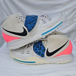 Nike Kyrie 6 BQ4630-003 Men's White Pink Blue Animal Print Mid Top Sneaker size 10M