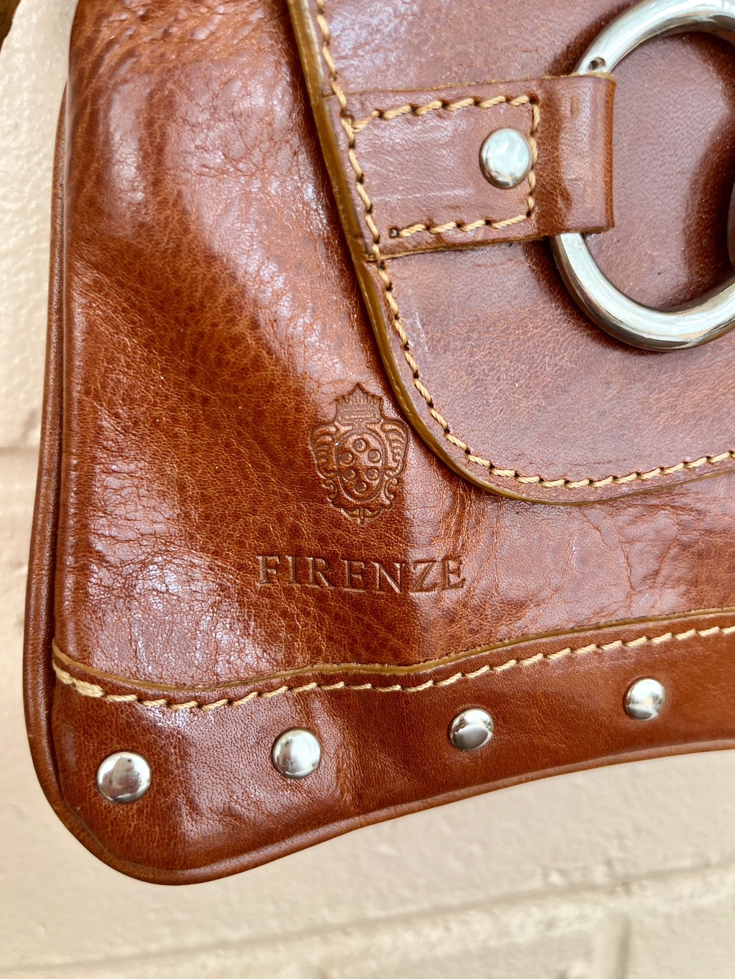 Florence Italy Leather Bag - Genuine Firenze Stamped