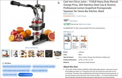 Cast Iron Citrus Juicer