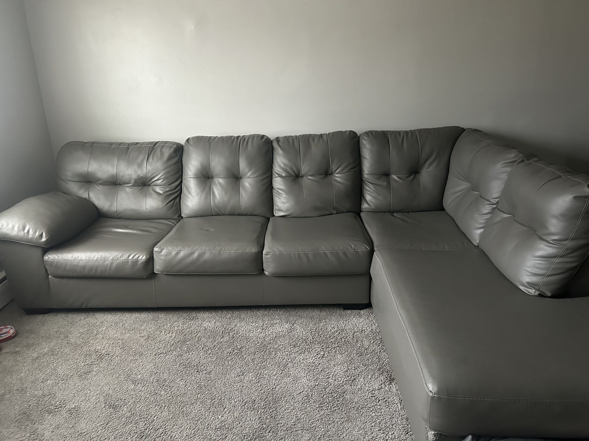 Grey Leather Couch