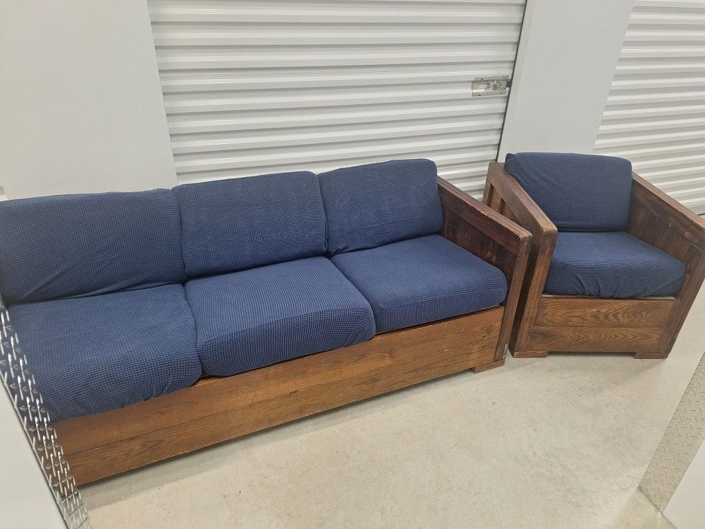 Sofa And Chair Set w Bookshelf