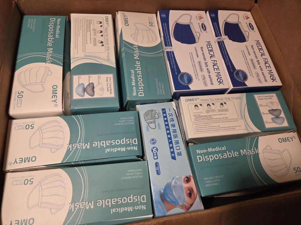 1300 new sealed 3 ply layers face mask