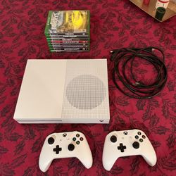 Xbox One S Bundle – Barely Used – Two Controllers + 8 Games