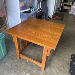 Solid Oak Mission Style Side Table 