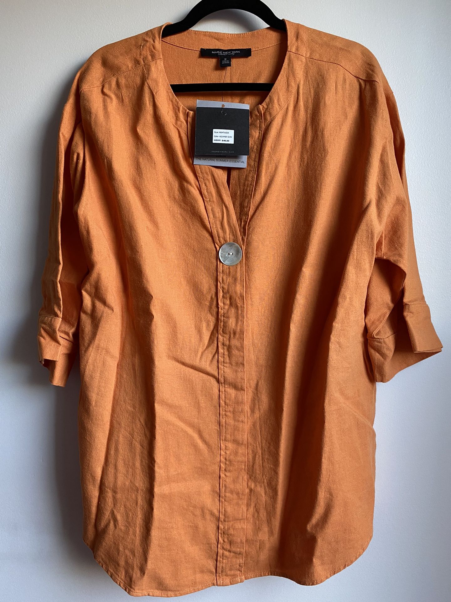 Marc New York Orange Linen Top 