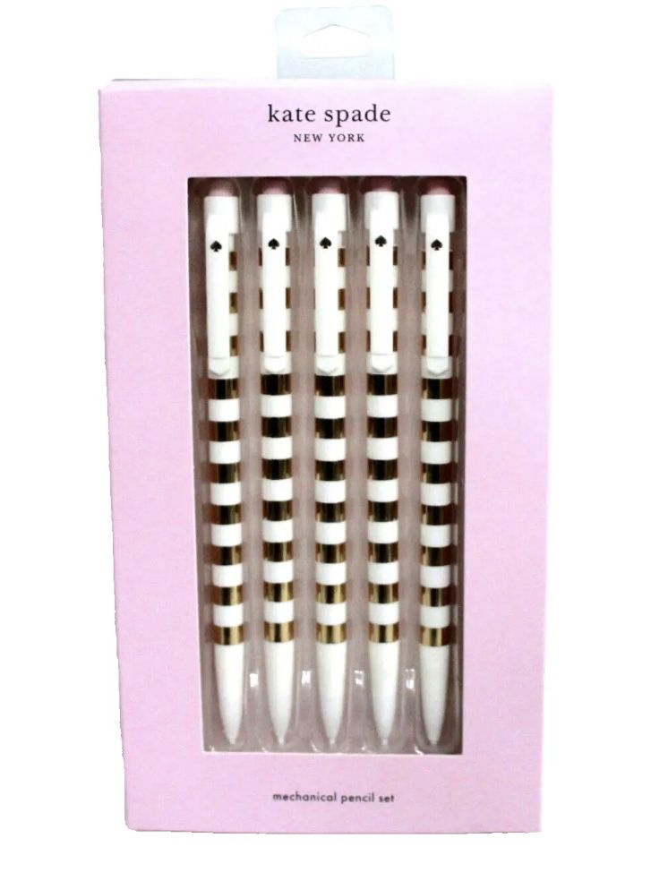 New kate spade Gold Stripe Mechanical Pencil Set of 5