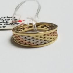 14k 3 Tone Designer Gild Ring Size 6