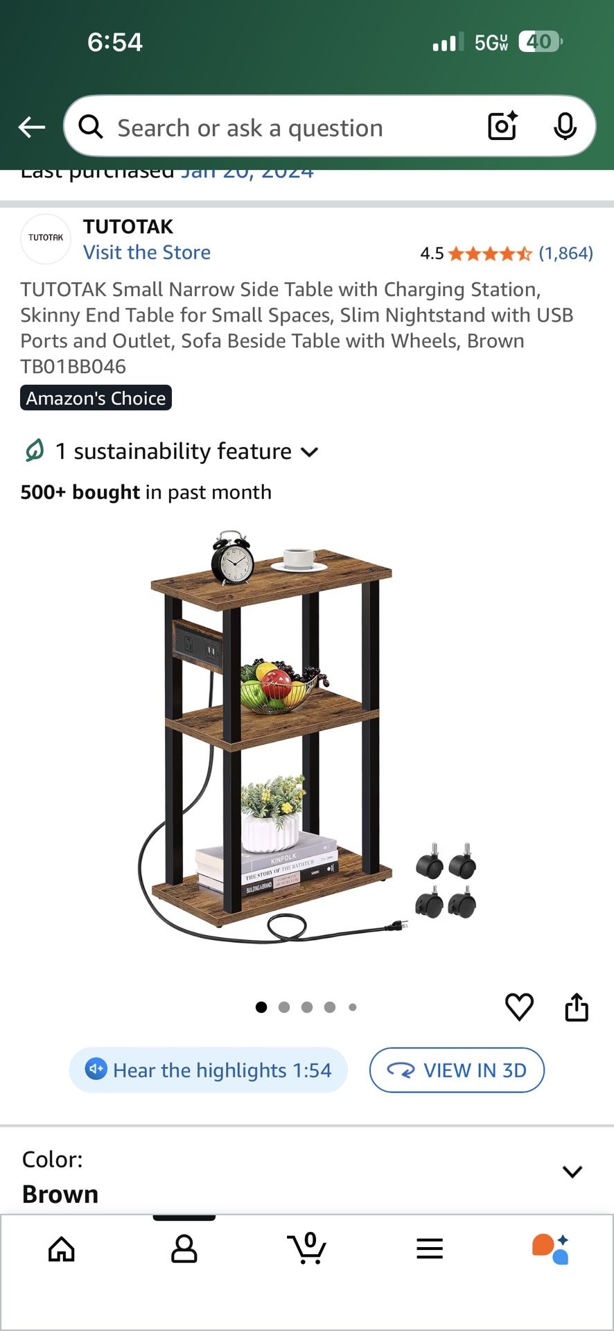 End Table With Outlets 