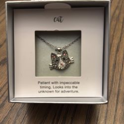 New, never worn silver Cat Necklace