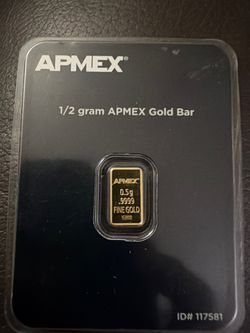 0.5g APMEX .9999 Fine Gold Bar in Sealed Assay Card (24K Gold)