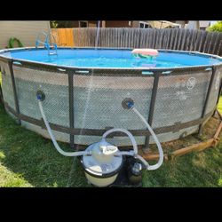 HUGE & Durable Above Ground Swimming Pool 18ft x 52in Metal Frame Pool Set, with Cartridge Filter Pump, Pool Ladder, Alberca GIGANTE!