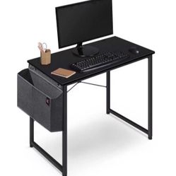 32" Computer Writing Desk, Sturdy Home Office Table, Work Desk with Storage Bag