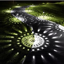 Ultra Bright Solar Outdoor Lights Decorative 10 Pack, 100% Faster Charge Solar Pathway Garden Lights Up to 12H Auto On/Off, Solar Lights Outdoor Water