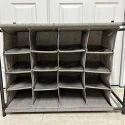 16 Pair Shoe Rack Cubby Shelf Organizer