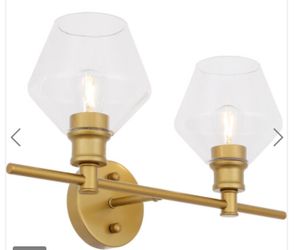 2 Light 19” Brass Wall Sconce Light