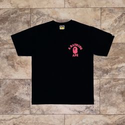 A Bathing Ape BAPE ABC Camo College ATS Tee Black Red Size Large