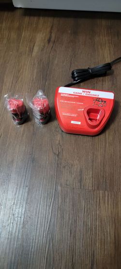 Milwaukee M12 Battery Charger with 2 Batteries