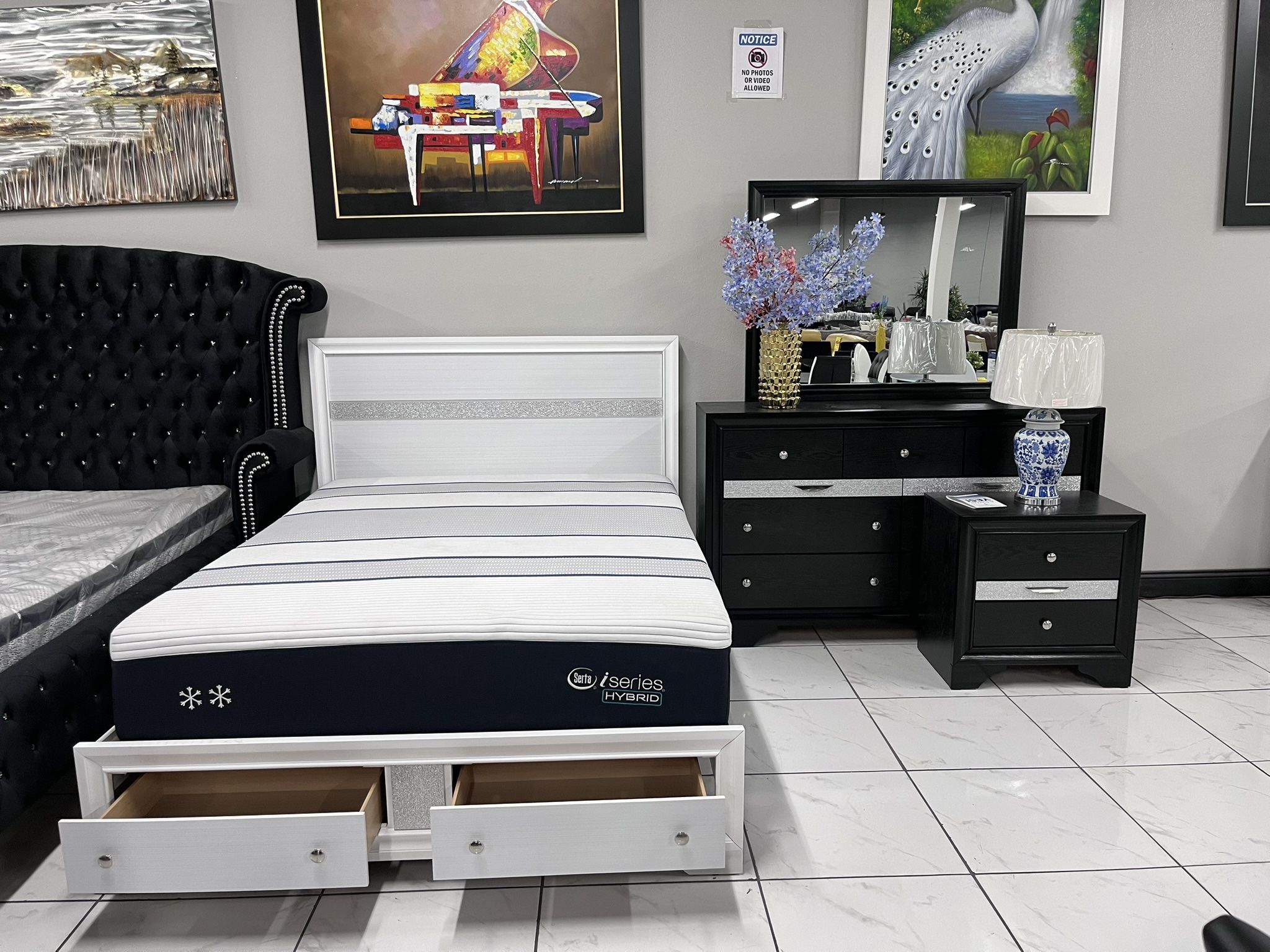 4pc Queen Bedroom Set 🔥 Take It Home With Only $50 Down 
