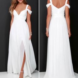 Lulus White Off-Shoulder Dress 