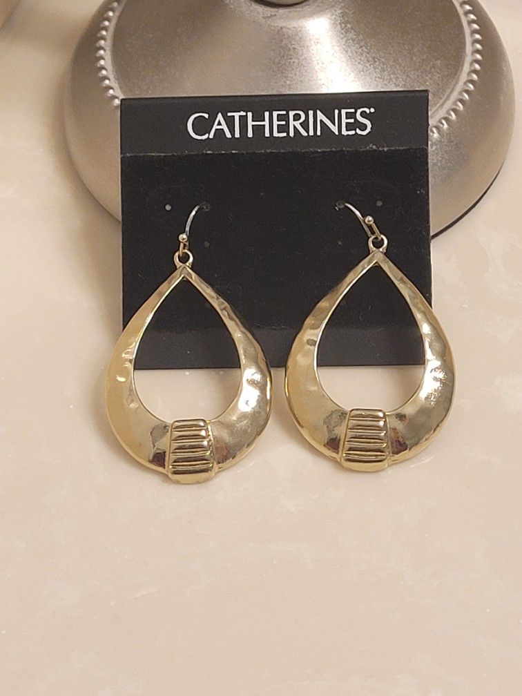 Hammered Gold Teardrop Earrings