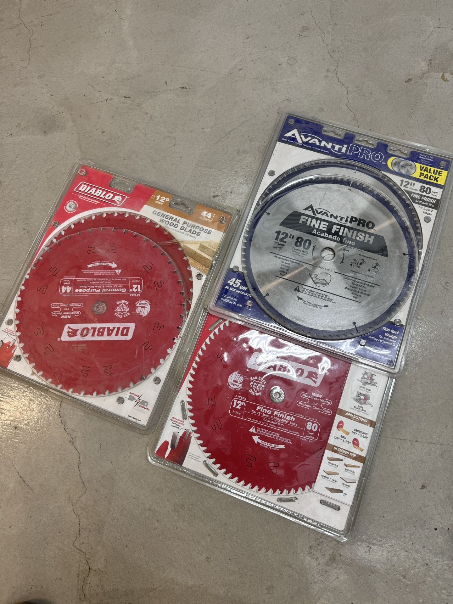 12” Miter saw blades. Ea. Or All For A Deal