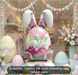 Giant Standing Easter Egg  Foil Balloon 58 Inch