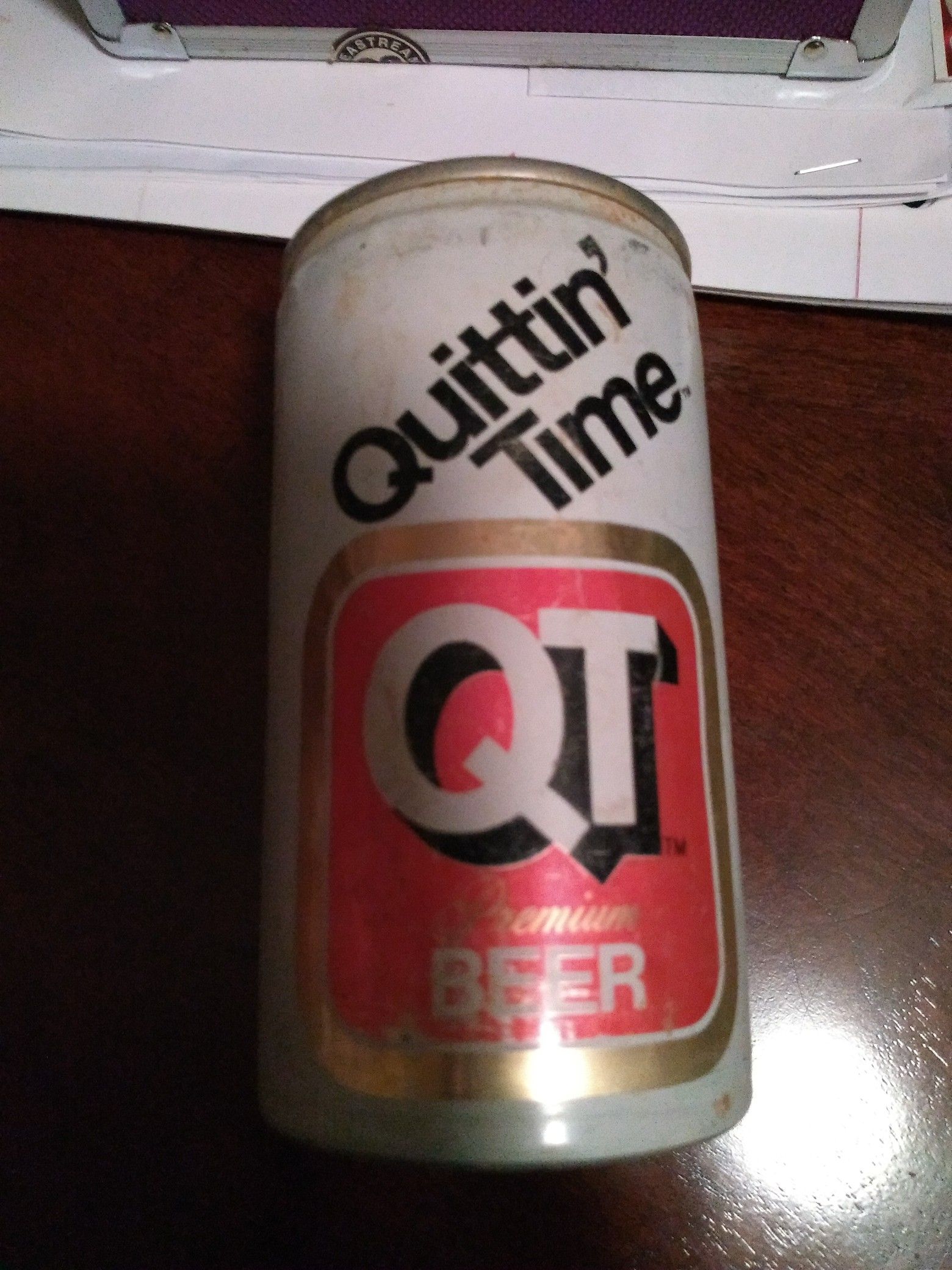 Qt..quittin time beer can