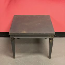 Re-Imagined Retro End Table From The 70’s  Charcoal With A Tinge Of Gold Strokes 