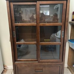 Wood and Glass Storage Cabinet