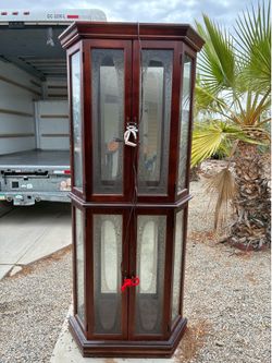 Large illuminated corner curio/display cabinet