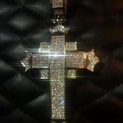 Moissanite Cross Pendant Large Size