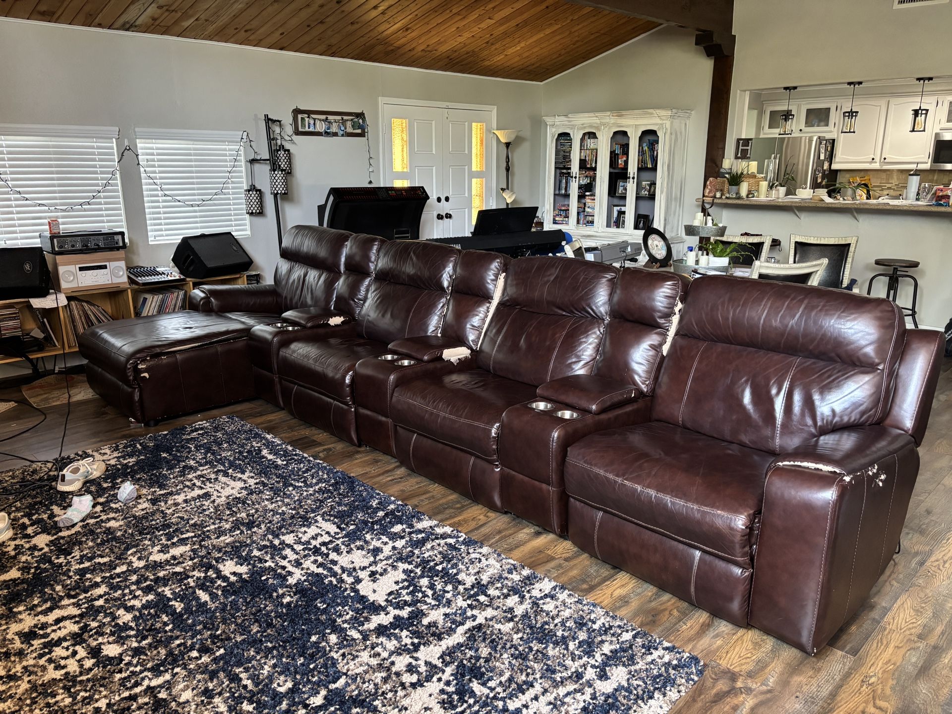Faux Brown Leather Couch