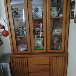 China Hutch and Seven piece Dining Table Set