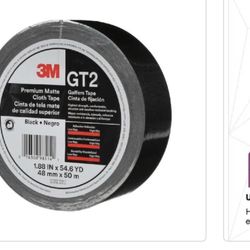3М GT2 Premium Matte Cloth Black 1.88 in. × 164 ft. Non-Reflective No-Residue Gaffer's Tape