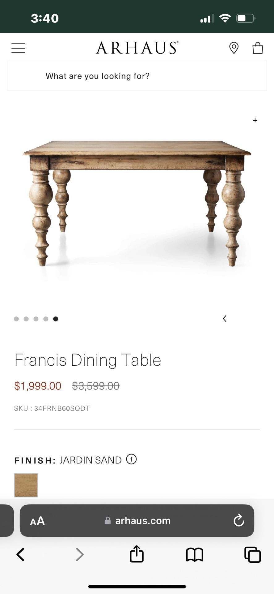 Arhaus Francis Dining Table 