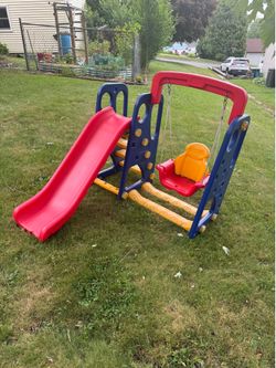 Kids swing and slide