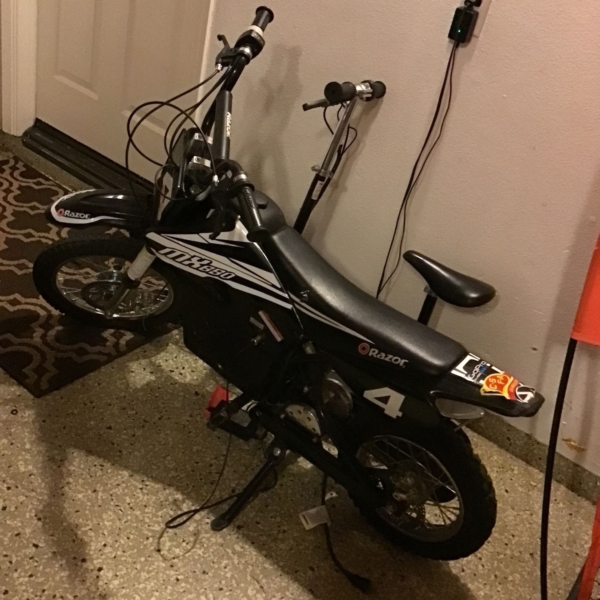 Razor MX 650 electric dirt bike.