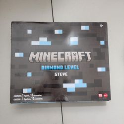 2022 SDCC Mattel Creations Excl - Minecraft DIAMOND LEVEL STEVE Collector Figure