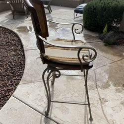 Wooden Counter Height, Stools With Iron