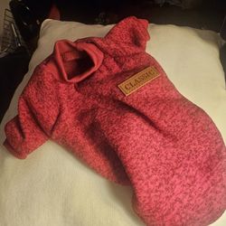 New Size Small Christmas Red Fleece Dog Coat