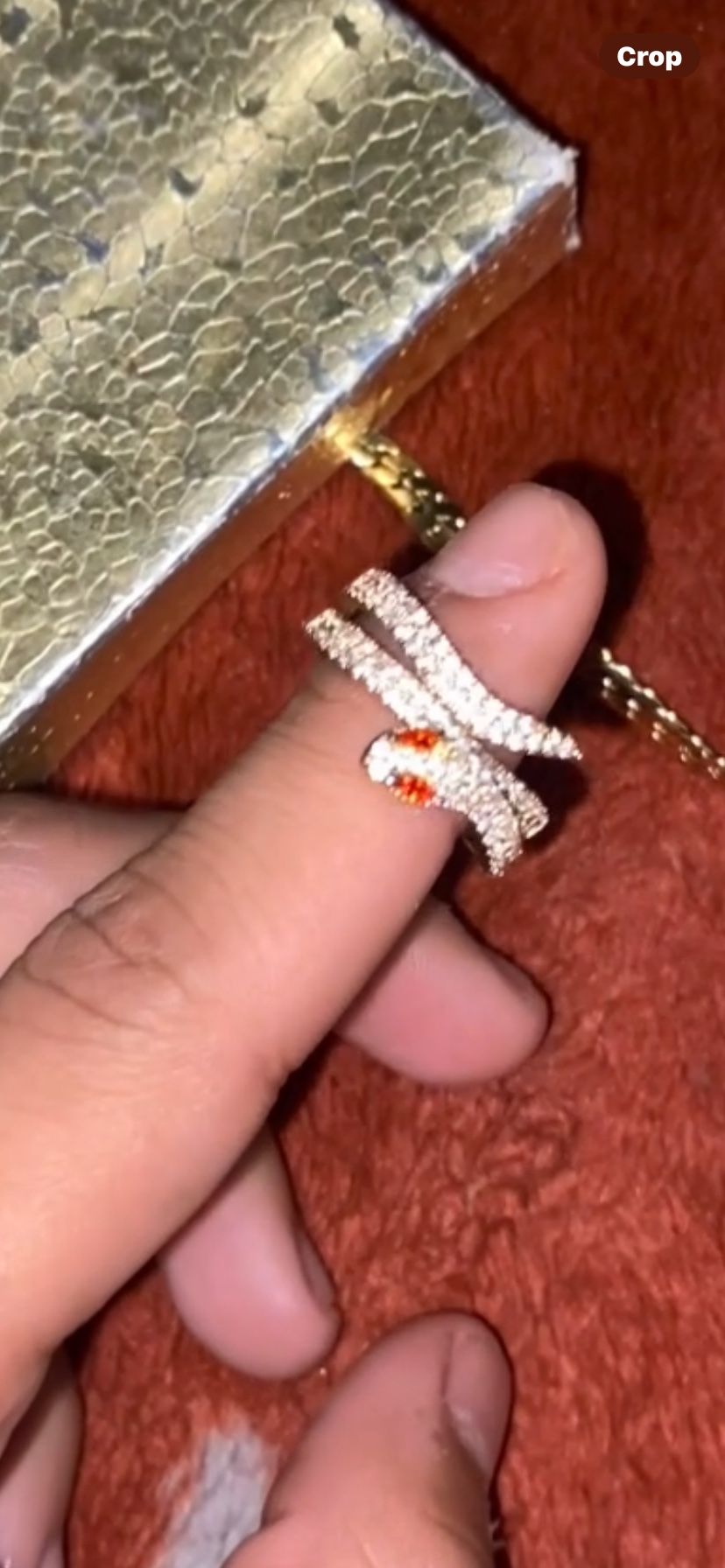 gold plated Moissanite ring