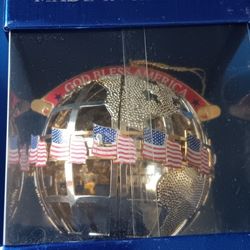 Wallace Silversmith Ornament God Bless American 