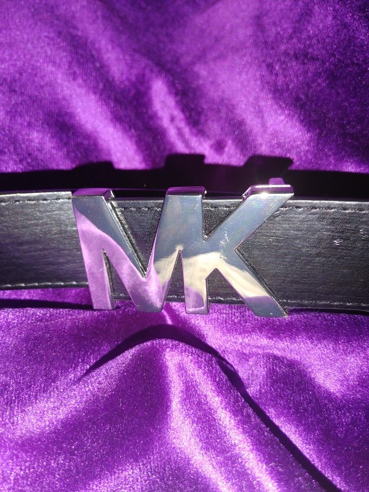 MK Black Leather Belt. 46 To 47 Inches