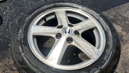 One 16 Inch Honda Aluminum Wheel And Old Tire 5x114.3mm Fits Accord, Civic, and more
