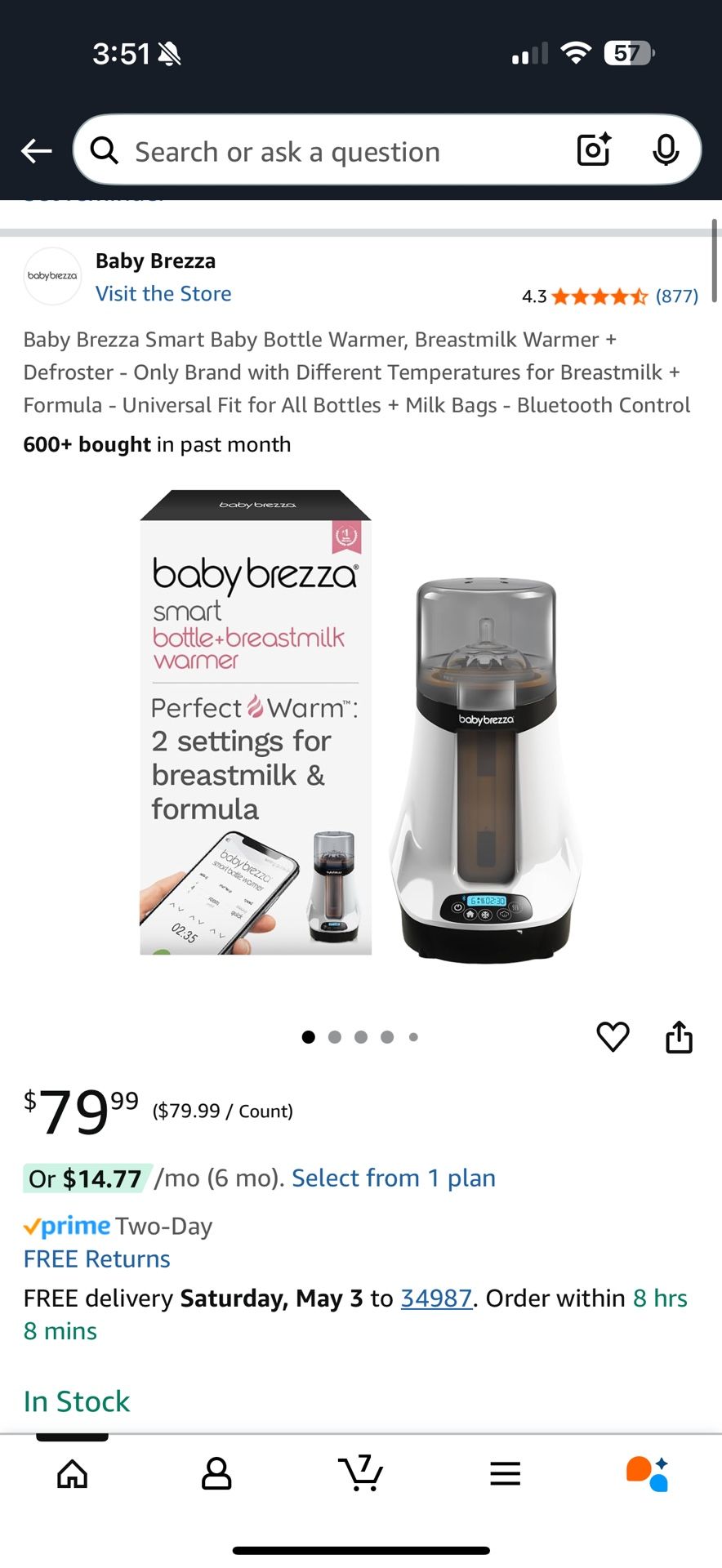 Baby Brezza - Breastmilk/Formula Warmer