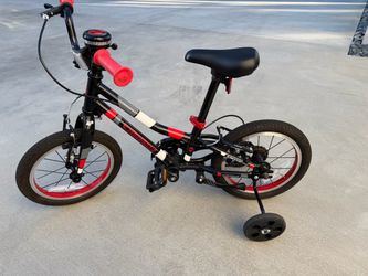 Guardian Kids 14 inch bike black red with Training Wheels