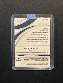 2022 Panini Immaculate Collection Andres Munoz Jumbo Jacket Signatures One of One Printing Plate