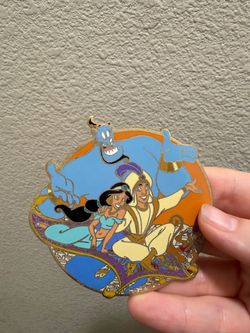 Disney Auctions LE 100 Aladdin, Jasmine, Genie Jumbo Pin