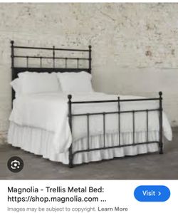 Queen size Magnolia home black trellis bed frame